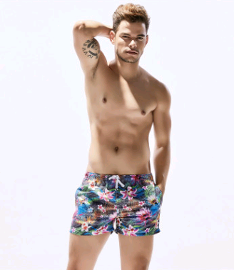 New men's beach pants casual shorts quick-drying seaside hot spring bathing trunks