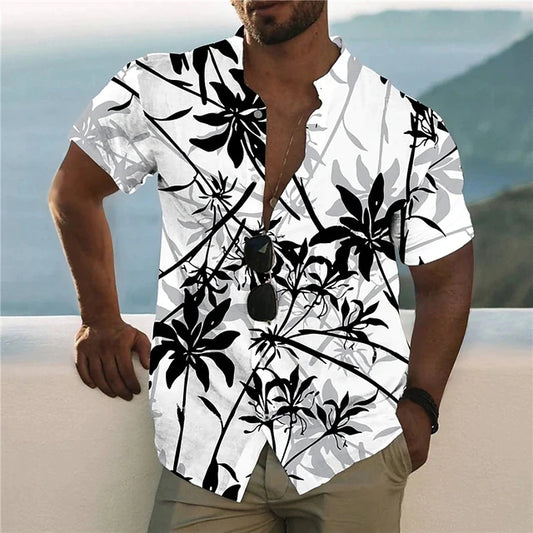 Men's Hawaiian Shirt Beach Short Sleeve Fashion Tops Tee Shirt Men Blouse Camisa'